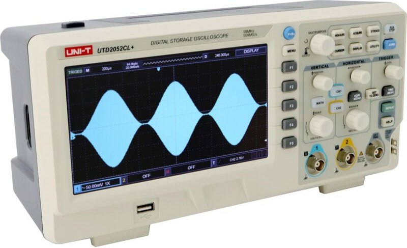 Uni-t - Oszilloskop, UTD2052CL+, 2 Kanäle, 50 MHz