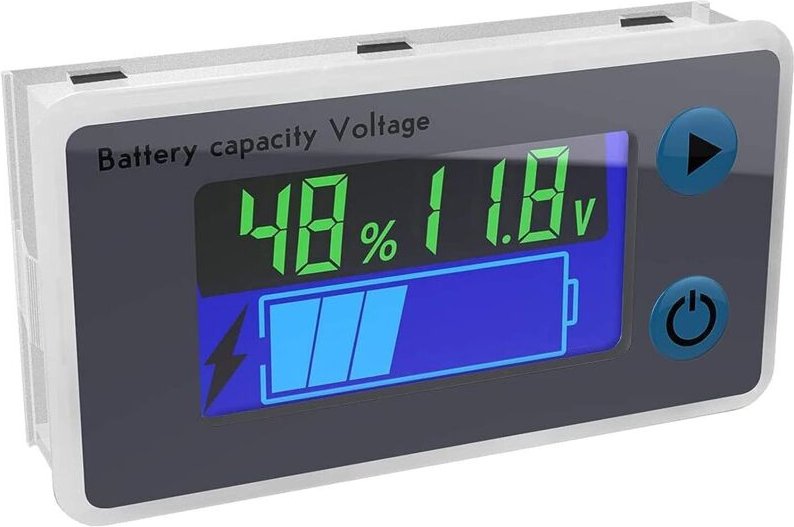 Multifunktions-Voltmeter 10-100V LCD-Batteriekapazitätsanzeige, Temperaturanzeige (12V)