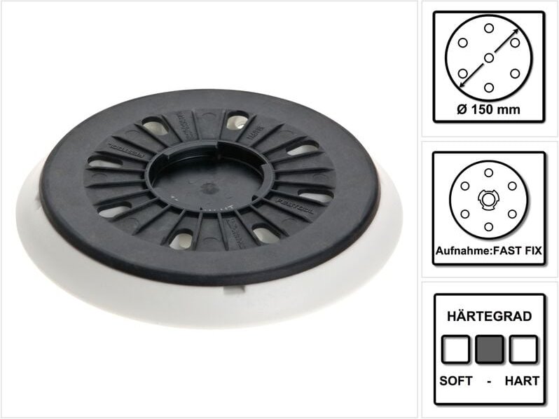 Thumbnail - Schleifteller st-stf D150/17MJ-FX-W-HT 150 mm FastFix weicher Härtegrad ( 496147 ) - Festool