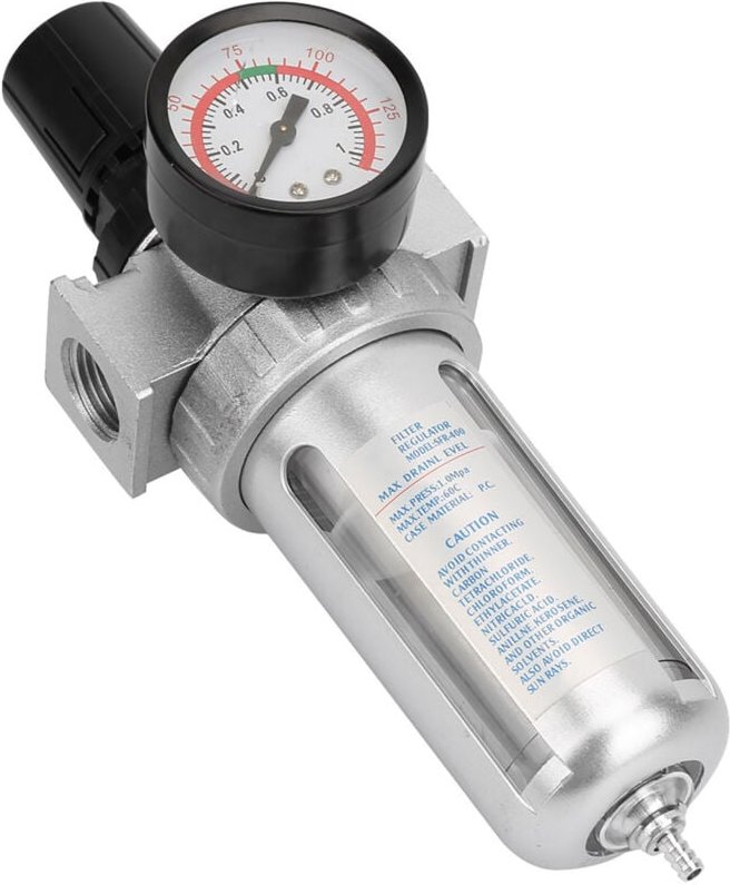 24 x 10 x 9 cm, Luftdruckregler, Luftfilterkompressor mit Manometer, 1/2 Zoll bsp, Luftwasserfalle, Filter, Feuchtigkeit...