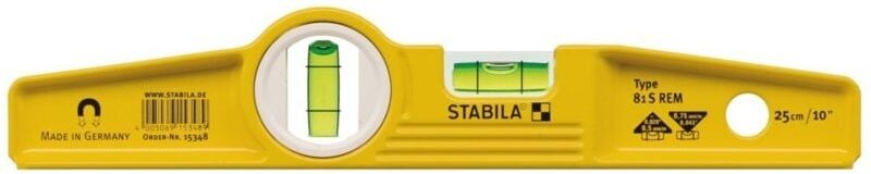 Stabila Messgeräte - Stabila Wasserwaage Type 81 s rem Torpedo Aluminium Messwerkzeug 25cm mit Tasche, Ausführung: 81 s ...