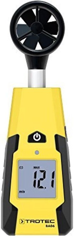TROTEC Windmesser BA06 – Windmessgerät, Anemometer – Messbereich 1,1 bis 30 m/s, Abschaltautomatik