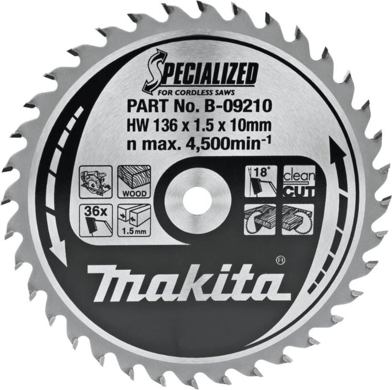 HM-Sägeblatt 136X10 36Z.(B-09210) - Makita
