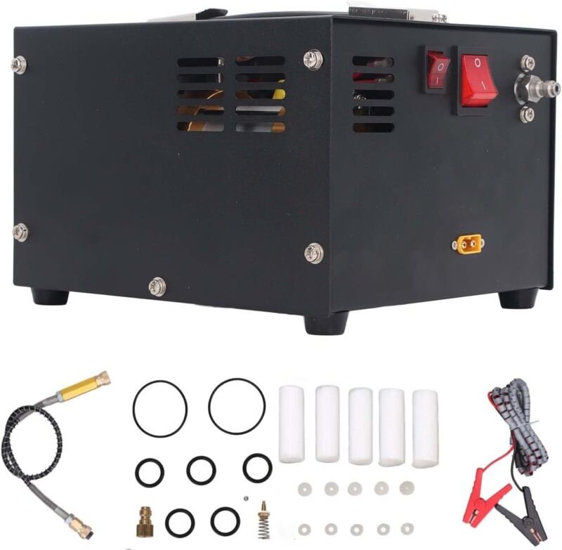 Rosvola Hochdruck-PCP-Luftkompressor, 30 MPa/4500 PSI, tragbare PCP-Hochdruck-Luftpumpe, manuell schließender Kompressor...