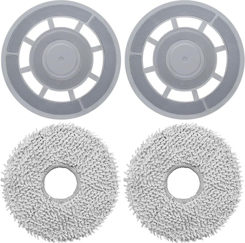 Wischtücher mit Ersatzhalterung Zubehör für Roborock Qrevo Roboter Staubsauger Wischplatten Ersatzteile, Wischpad Bodenr...