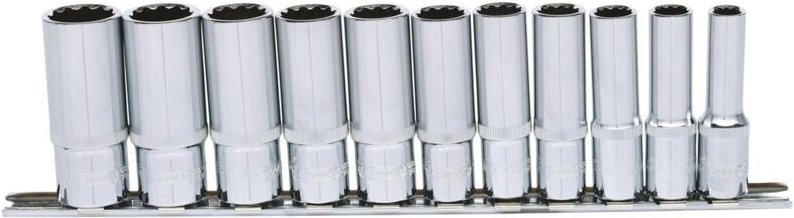 3/8' CHROMEplus 12-kant-Stecknuss-Satz, lang, 11-tlg 8-19mm