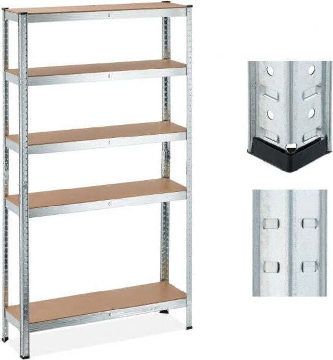 Verzinkte schwerlastregale mit 5 ebenen