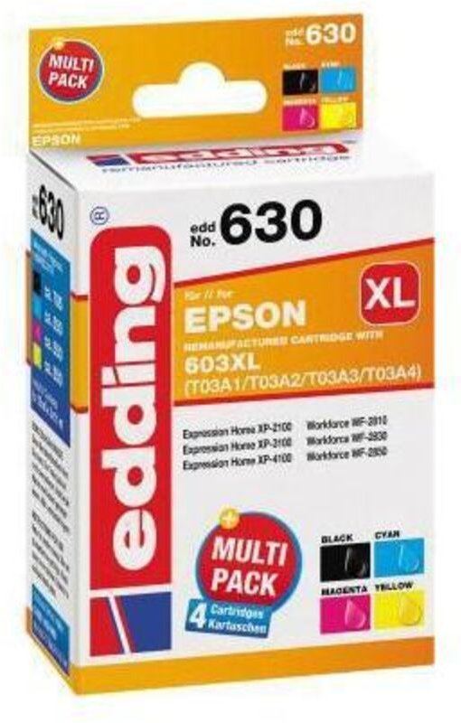 Tintenpatrone kein Originalzubehör Kompatibel mit: Epson 603XL ca. 785 Seiten schwarz ca. 550 Seiten farbig schwarz mehr...