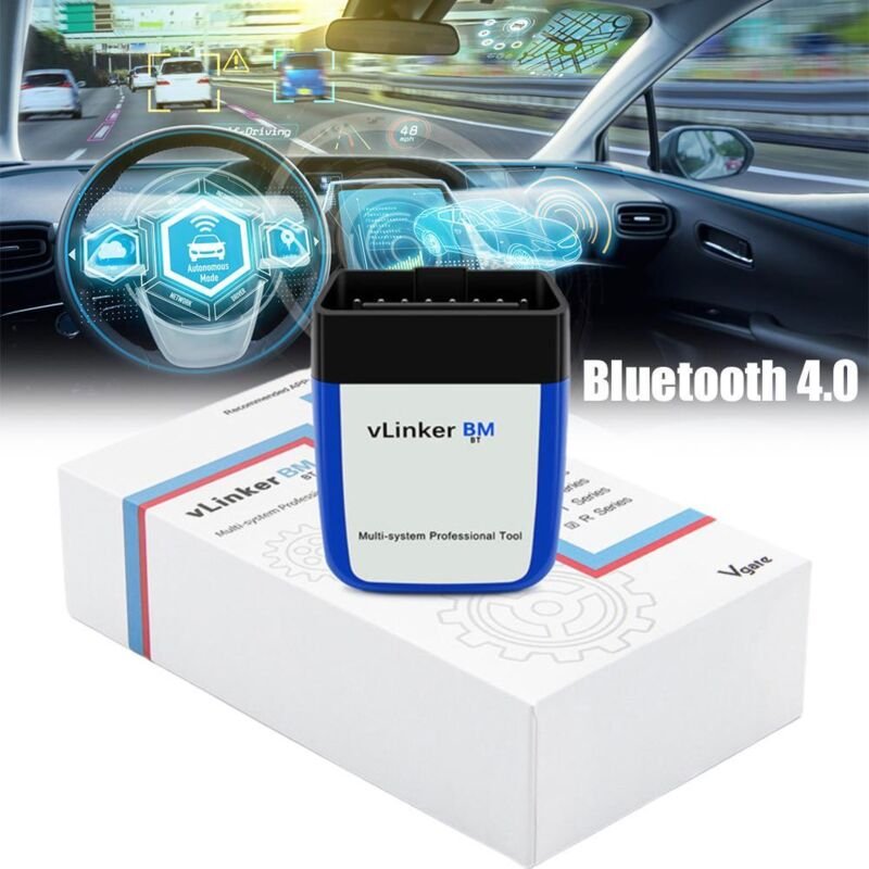 Vgate Vlinker BM OBD2 Kfz-Diagnose-Fehlerdetektor Bluetooth Dual Mode 4.0 Kfz-Diagnose-Fehlerdetektor Kompatibel mit And...
