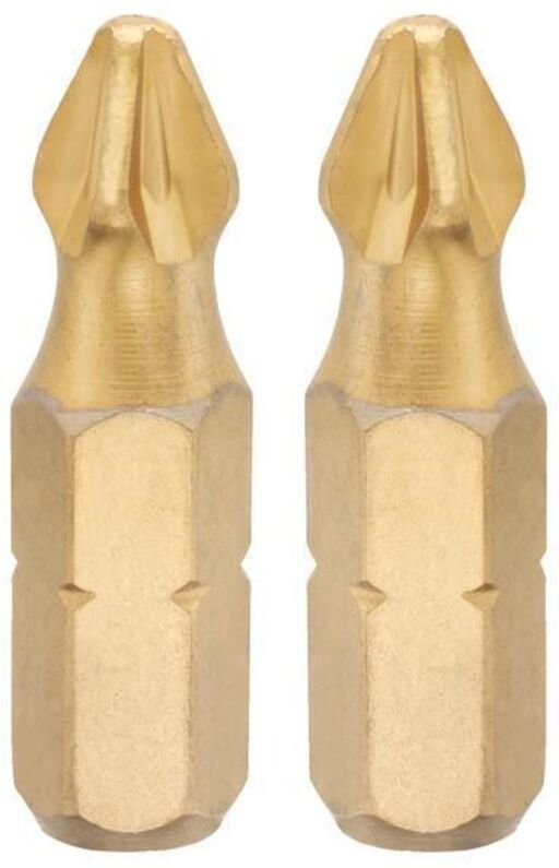 Bit Titan-Nitrid 2 Stück Pozidrive 2 Titan-Nitrid Bits