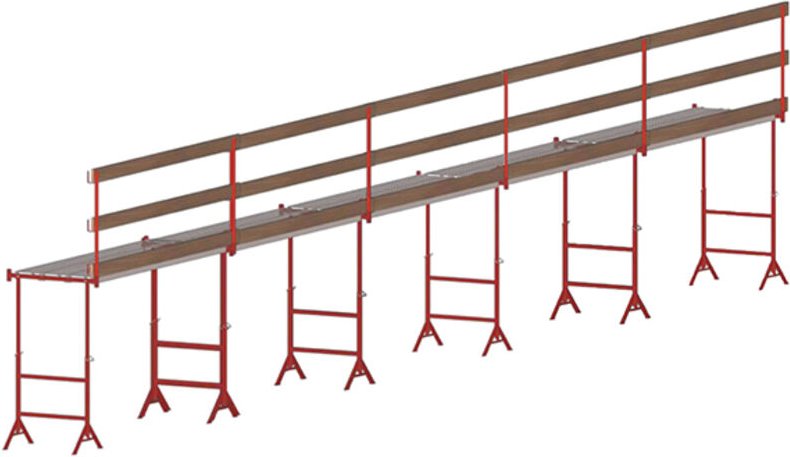 Teleskopisches Bockgerüst 1.20 bis 2.20m - Länge 12.00m - KITTR12/21EPX12M