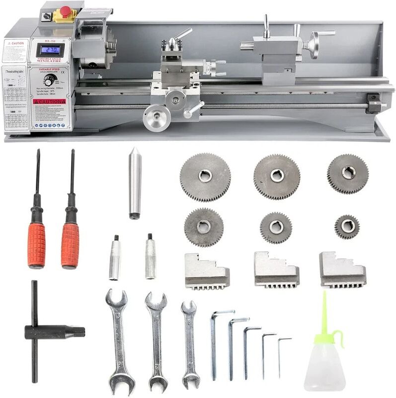 Metalldrehmaschine 220x750mm Metall Drehmaschine Tischdrehmaschine 750W