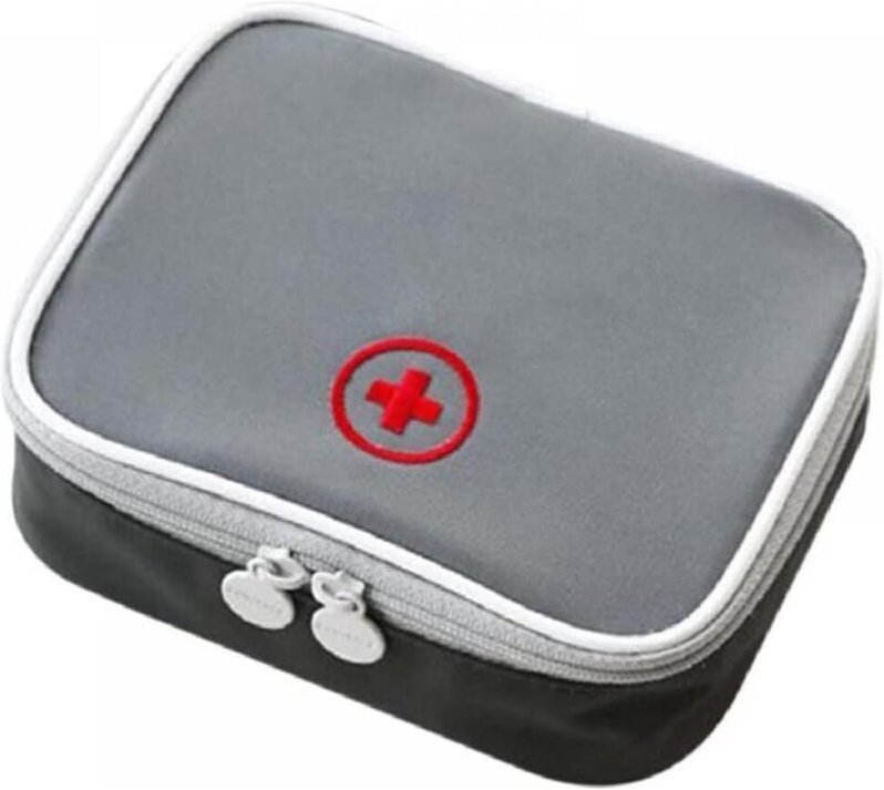 Mini-Erste-Hilfe-Set aus Oxford-Stoff, leicht zu transportieren, mit leerem Medikamentenbehälter, ideal für Reisen, 13 x...