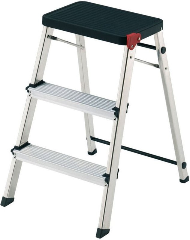 3-Stufen-Aluminiumhocker Schwarz MT3001 - Rolser