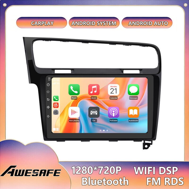 AWESAFE Autoradio Android 13 für VW Golf 7 (2012-2020) 2GB+64GB 10'' Touchscreen Bluetooth CarPlay Android Auto GPS WiFi...