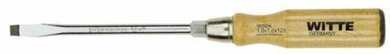 WITTE 96503 - Schwarzer Blattspitzenschraubendreher mit Holzgriff (5,5x100)