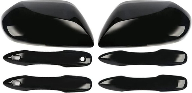 Tlily - SeitentüRspiegelkappen + TüRgriffabdeckungen Ersetzen für 2018 2019 2020 2021 2022 2023 ZubehöR (Schwarz)