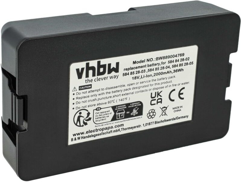 Vhbw - Akku Ersatz für Husqvarna 5931141-0X, 5932472-01, 593 24 72-01, 5931141-06 für Rasenroboter (2Ah, 18V, Li-Ion)