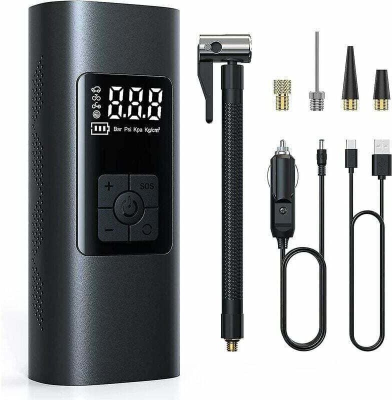 Kabelloser wiederaufladbarer Reifenfüller mit 6000-mAh-Akku – tragbare elektrische Luftpumpe für Auto und Fahrrad, autom...