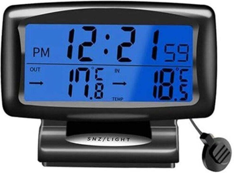 Auto-Temperaturuhr, Auto-Thermometer, digitales Auto-Thermometer mit hintergrundbeleuchteter LCD-Uhr und Digitalanzeige