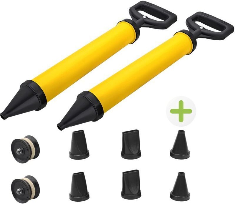 2-teiliges Set: Zementmörtelpistole, Mörtelpumpe, mit 8 Düsen und 2 Ersatz-Gummikolben