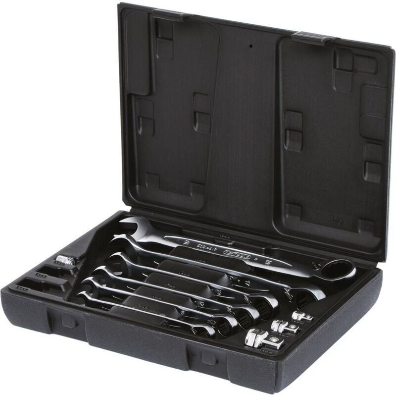 Ks Tools GEARplus Ratschenringmaulschlüssel-Satz, umschaltbar,10-tlg.
