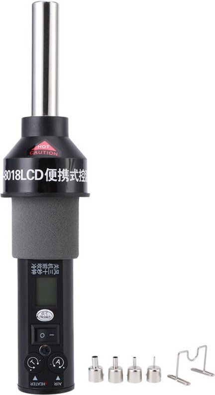 Garosa Mini-Heißluftpistolen-Reflektordüsen-Set mit 4 Düsen und Farbentfernungshilfe in Schrumpffolien-Bastelverpackung.