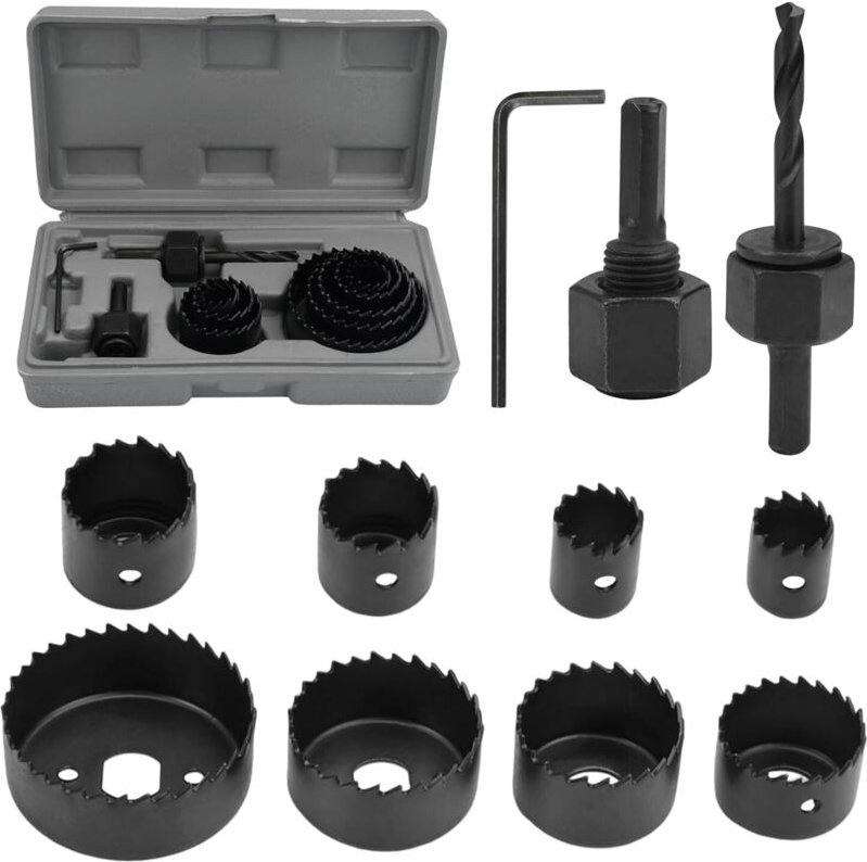 11 Stück Lochbohrer Set zum Genauen Bohren von Löchern in Holz, PVC-Platten und Kunststoffplatten Set