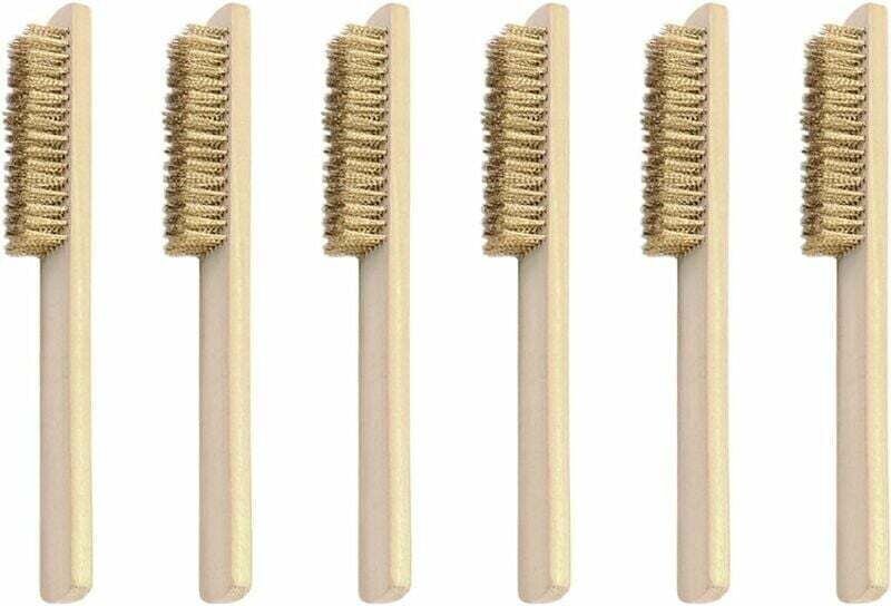 6-teiliges Drahtbürsten-Set, Messingbürste, Drahtbürste mit Messingborsten 200 mm, zum Entfernen von Rost, Schmutz und F...