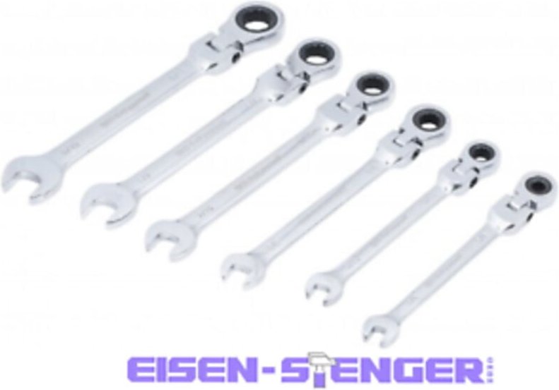 Bgs Technic - bgs - Ratschenring-Maulschlüssel-Satz flexible Köpfe Zollmaße sw 1/4 - 9/16 6-tlg. - 30005