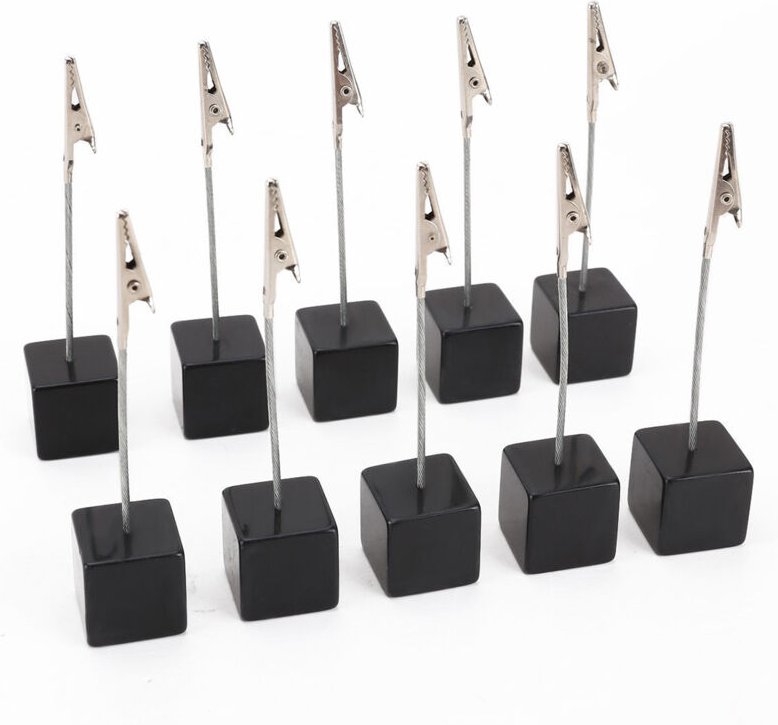Kartenhalter Platz Memo Halter Card Clip Foto Bueroklammern Hinweis - 10 Stueck (Schwarz)