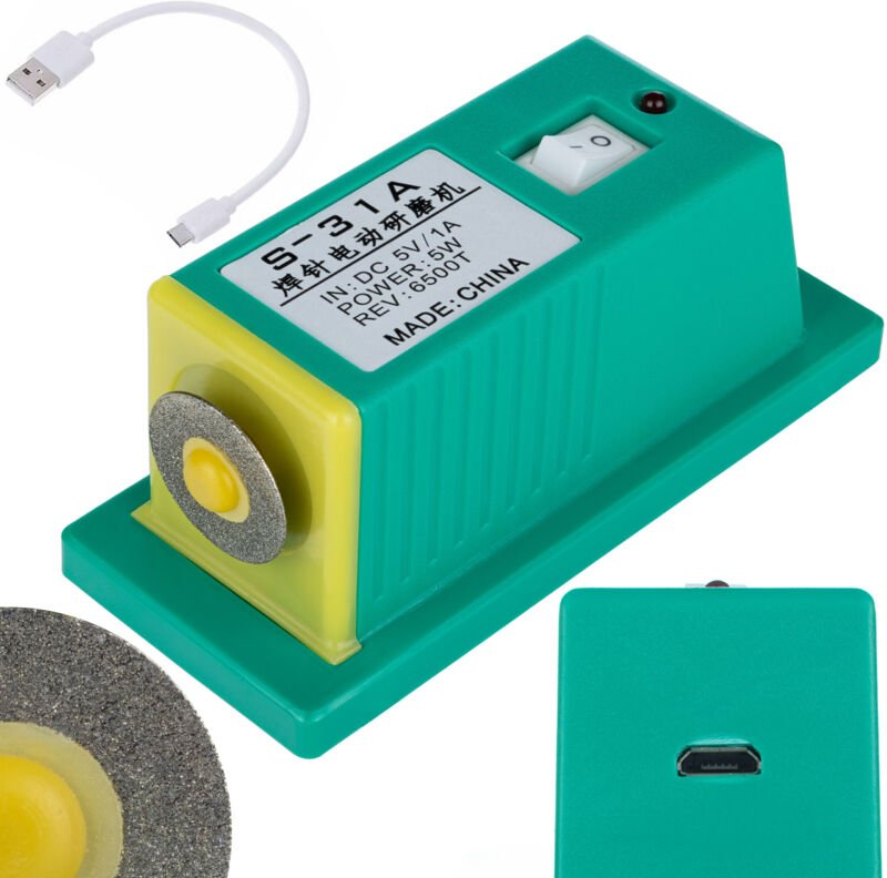 Rosfix Schärfgerät S-31A – Präzisionsschleifer für Schweißnadelspitzen 5 V USB-Anschluss, Wolframlegierung Magnetische B...