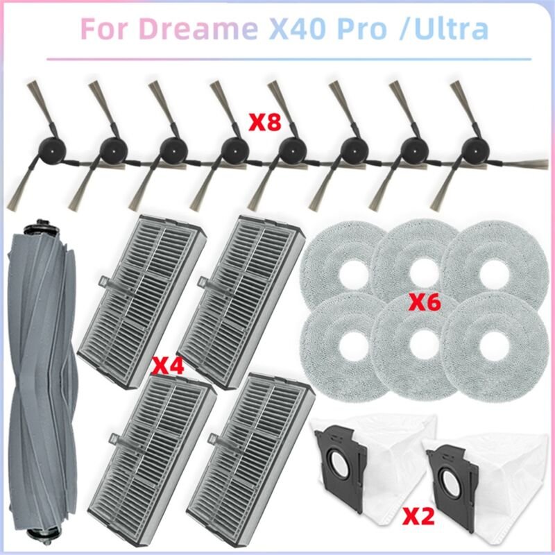 Für X40 Ultra / L40 Ultra, P10 Pro Teile Hauptrolle Seitenbürste Hepa-Filter Staubbeutel