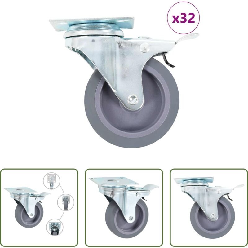 Lenkrolle 75 mm - 32 Stk. Lenkrollen 75 mm