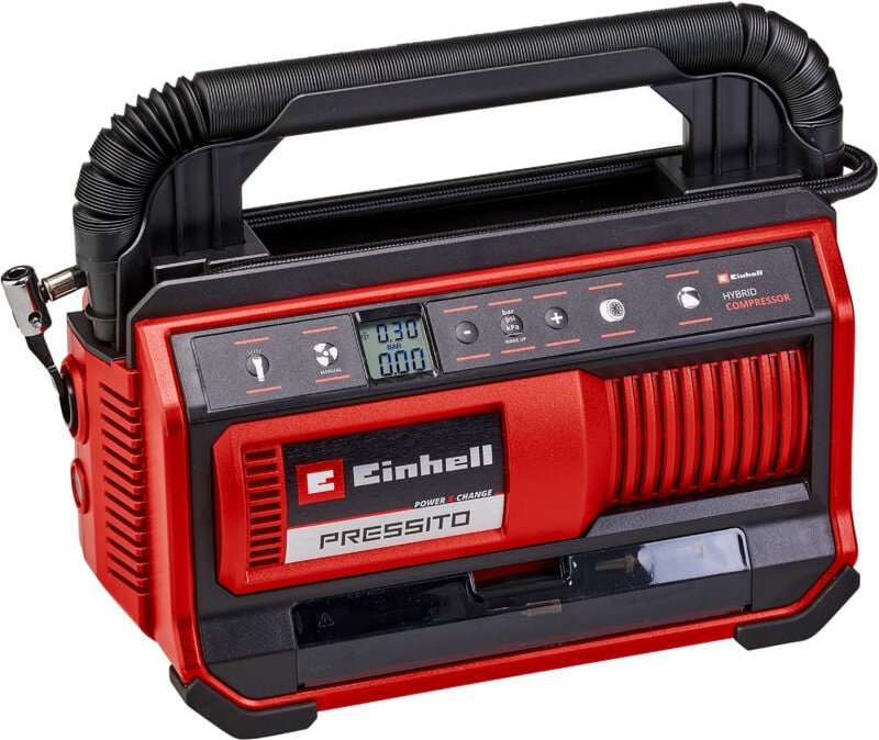 Einhell - Hybrid-Kompressor pressito 18/25 Hybrid Power X-Change (18 v, Betrieb mit Stromkabel oder Akku, max. 11 bar, i...