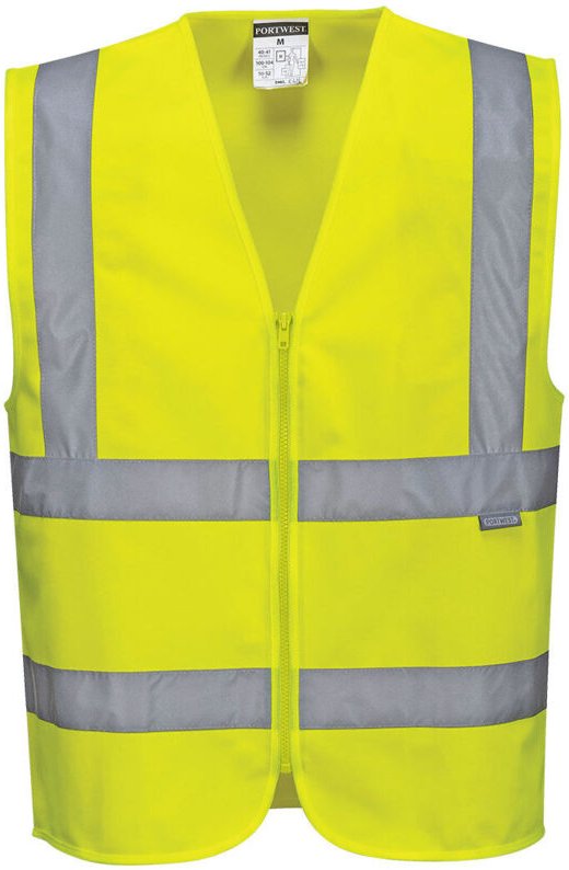 Hi-vis Weste mit Reißverschluss Farbe: Gelb Größe XXL - Portwest