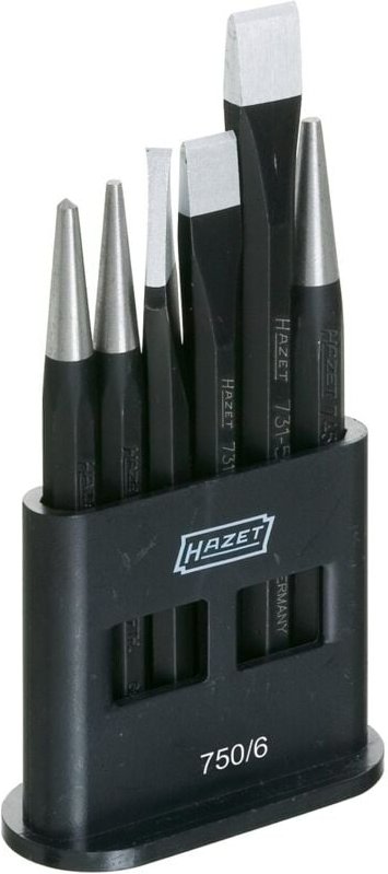 Meißel-, Durchtreiber-, Körner-Satz, Anzahl Werkzeuge: 6, Art.Nr. 750/6 - Hazet