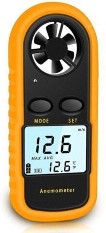 Tragbares Anemometer, hochpräzises digitales Anemometer (±5 %) mit LCD-Hintergrundbeleuchtung