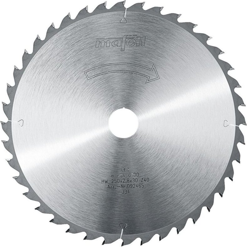 Sägeblatt hm 250 x 2,8 x 30 mm z 40 Zugsäge Erika 85 ec 092465 - Mafell