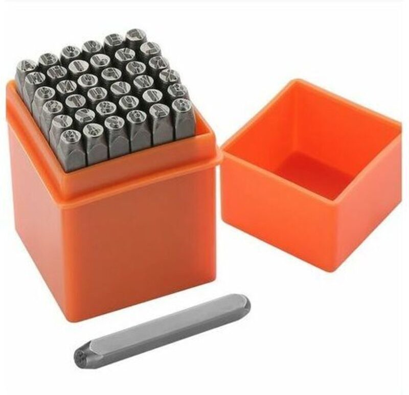 36-teiliges Stempelset mit Buchstaben und Zahlen, 6 mm Metallbuchstabenstanzer, A-Z und 0-9 Metallbuchstaben, Zahlenstem...