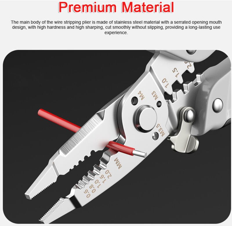 Lepmerk - 16-in-1-Multifunktions-Abisolierzange, professionelles Abisolierwerkzeug, tragbarer elektrischer Kabelschneide...