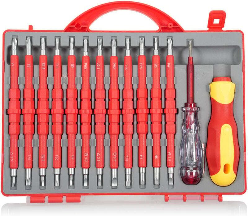 14-teiliges 500-V-Schraubendreher-Set für Elektriker, Phillips-Werkzeug-Set, Klinge aus Chrom-Vanadium-Stahl