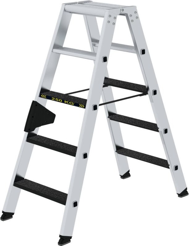 Günzburger Steigtechnik Stufen-Stehleiter 250 kg beidseitig begehbar mit clip-step R13 2 x 5 Stufen - 043805