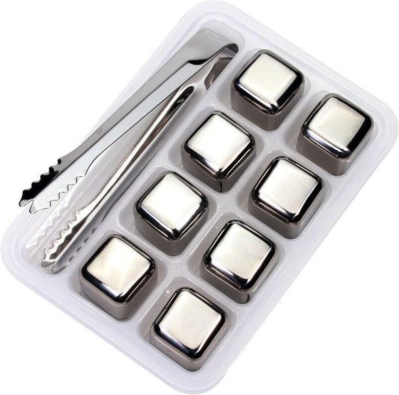 Whiskysteine aus edelstahl - silber