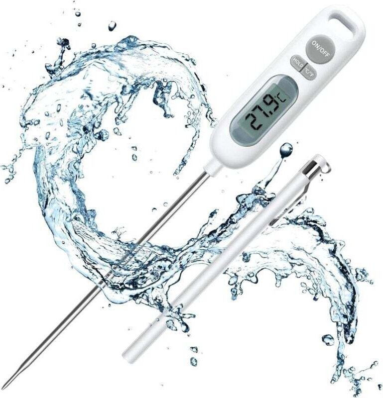 Küchenthermometer, digitales Lebensmittelthermometer mit 141 mm langer Sonde zum Grillen, Backen, für Fleisch, Zucker un...