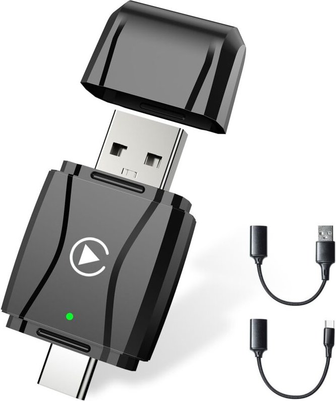 Wireless CarPlay-Adapter für iPhone, Wandeln Sie Kabelgebunden in Wireless um, Plug & Play mit Typ-C/USB, kompatibel mit...