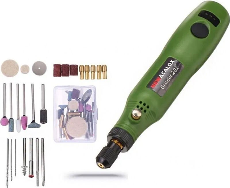 Mini-Akku-Bohrschleifer-Set zum Schleifen, Polieren und Bohren, 10 W