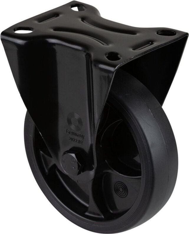 Bs Rollen - Bockrolle D.125mm Trgf.120kg Gum.Platte L104xB80mm Farbe Rl.schwarz