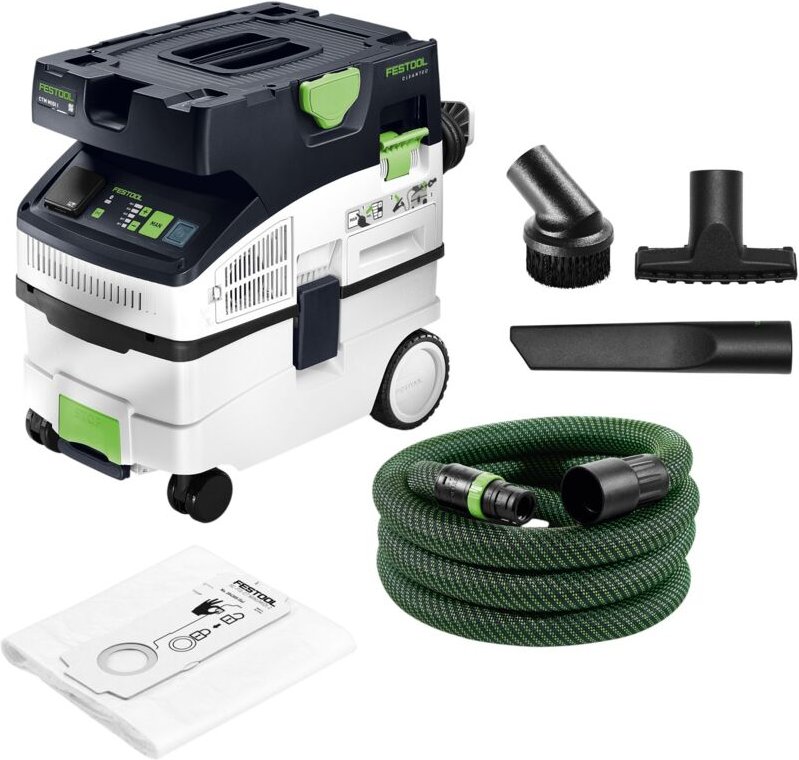Festool CTM MIDI I CLEANTEC Absaugmobil 1200 Watt 15 l Staubkl. M + D 27 / D 36 D-RS Düsen Reinigungsset