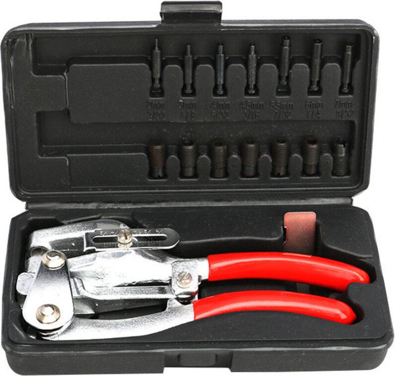 16-teiliges Profi-Handlocher-Set – Locht Metall, Edelstahl, Leder und Kunststoff – Komplettset für Blechbearbeitung, San...